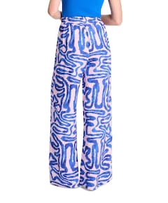 PANTS - Waves Pink Linen dames broek multicolor
