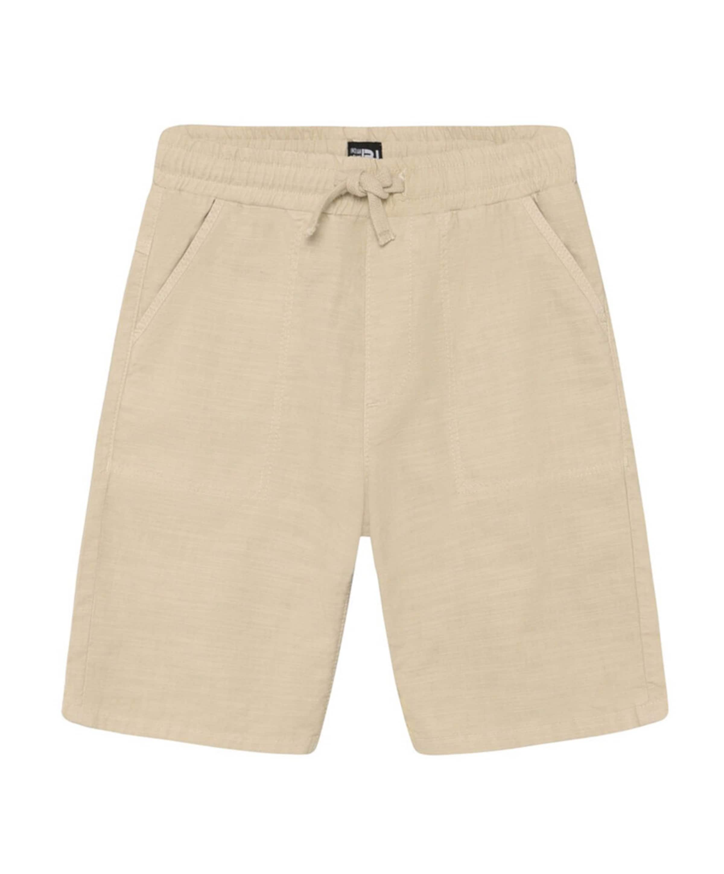 Loose Cotton Linen jongens korte broek beige