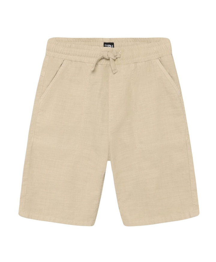 Loose Cotton Linen jongens korte broek beige