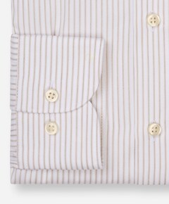 Heren overhemd lange mouw beige