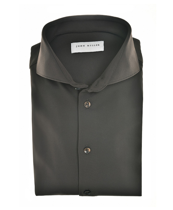 Heren overhemd lange mouw groen