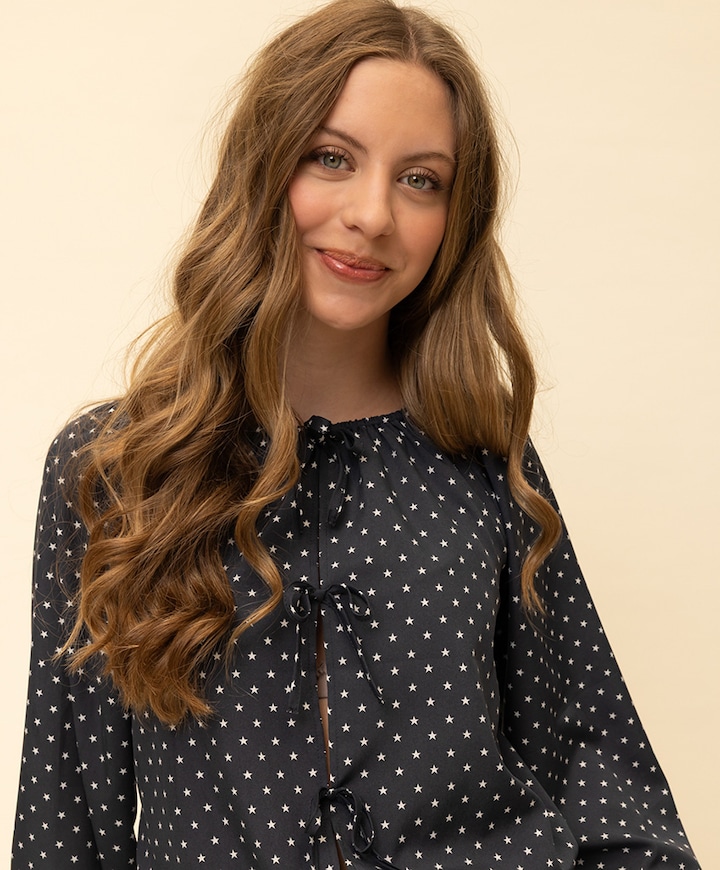 Meisjes blouse lange mouw zwart