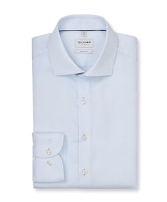 Heren overhemd lange mouw blauw