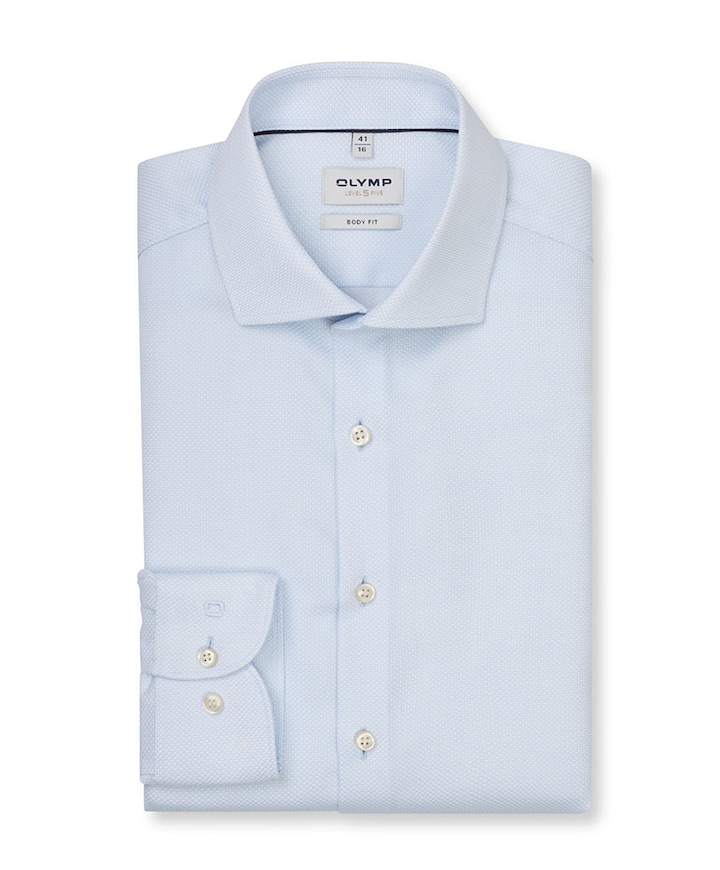 Heren overhemd lange mouw blauw