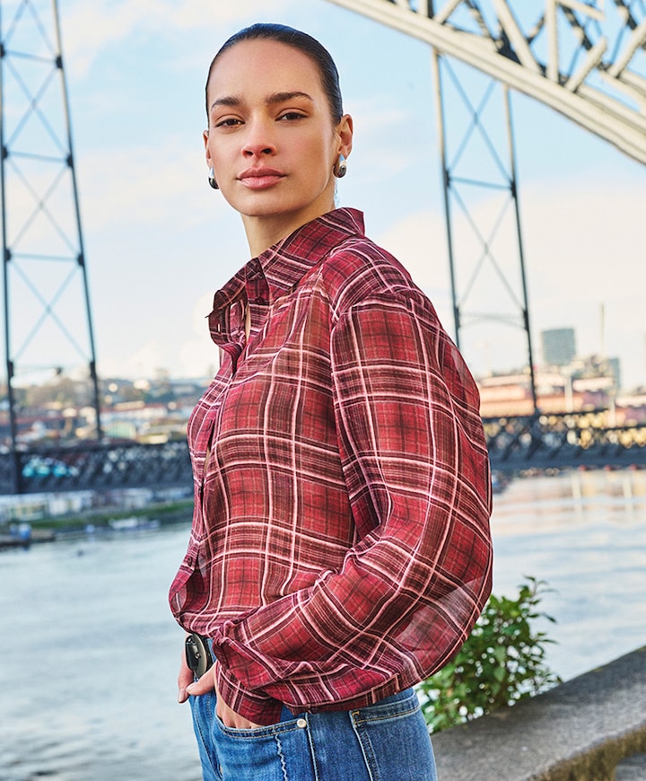 Dames blouse bordeaux