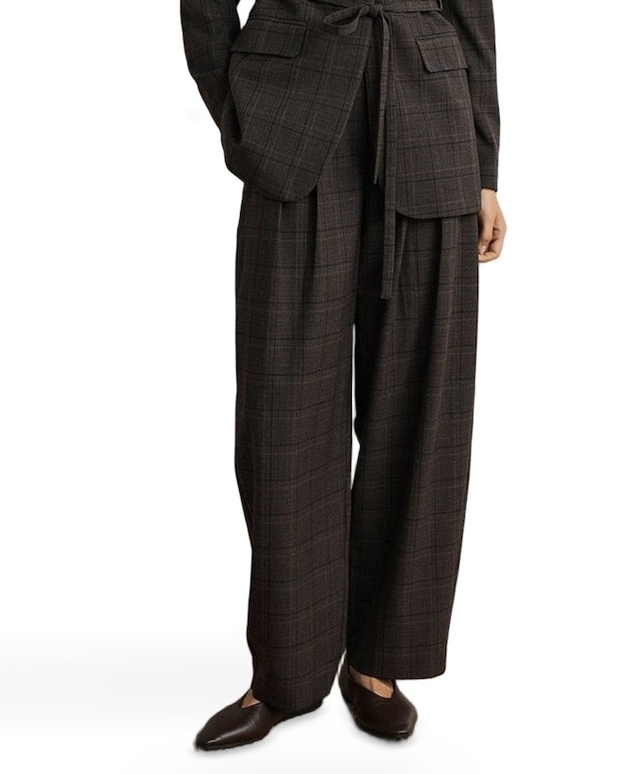 MSCHJohnna HW Barrel CHK dames broek bruin