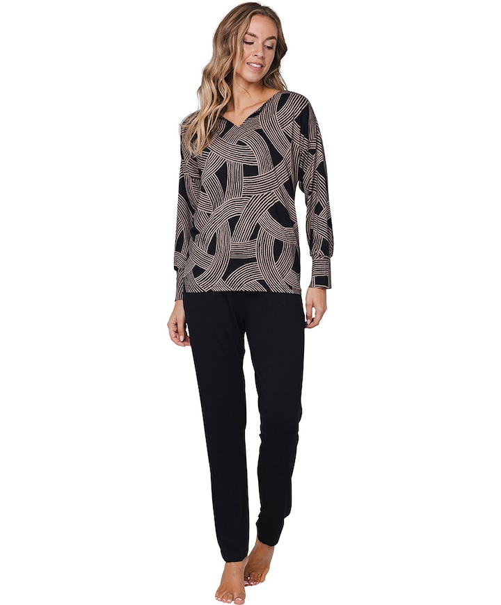 Dames pyjamaset zwart