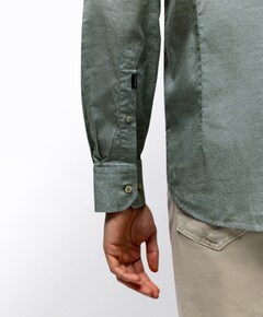 Heren overhemd lange mouw groen