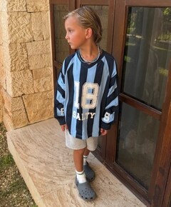 Uniseks longsleeve blauw