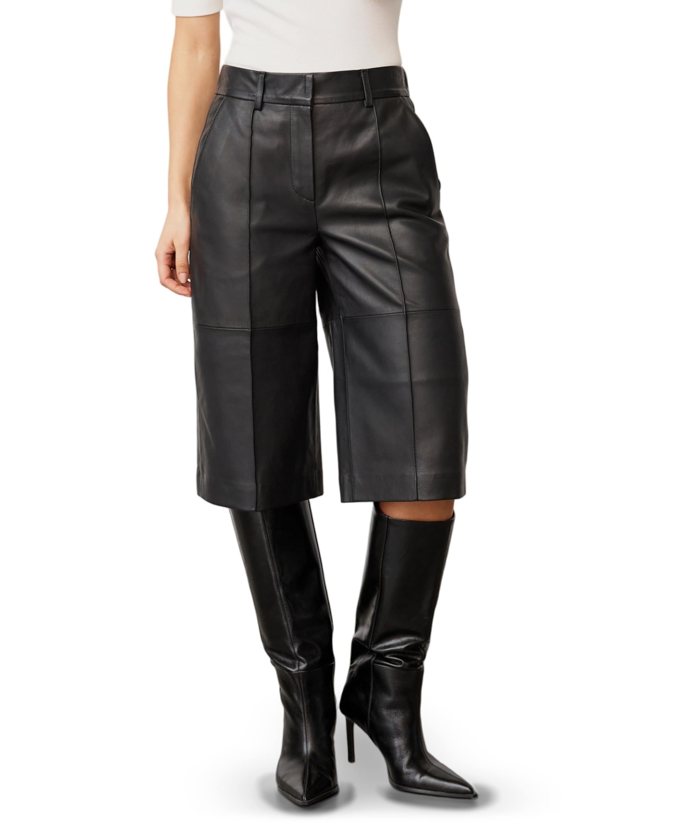 PhoebeCC Long Leather dames bermuda zwart