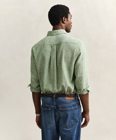 Heren overhemd lange mouw groen