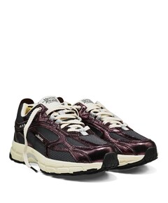 The Re-Run Cracked dames sneakers bordeaux