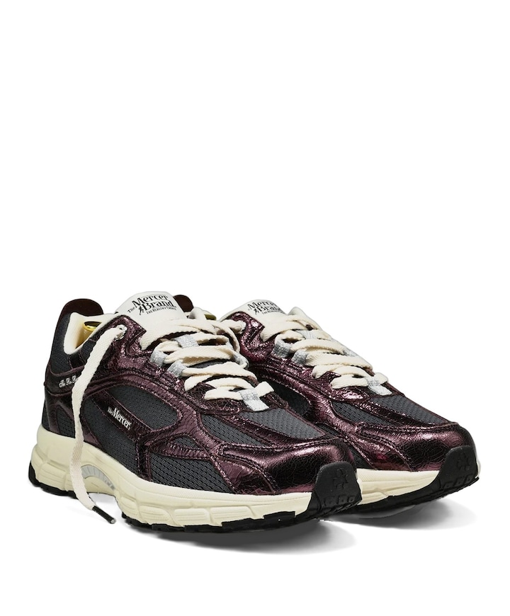 The Re-Run Cracked dames sneakers bordeaux