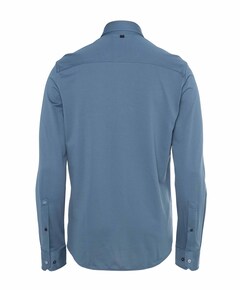 Heren overhemd lange mouw blauw