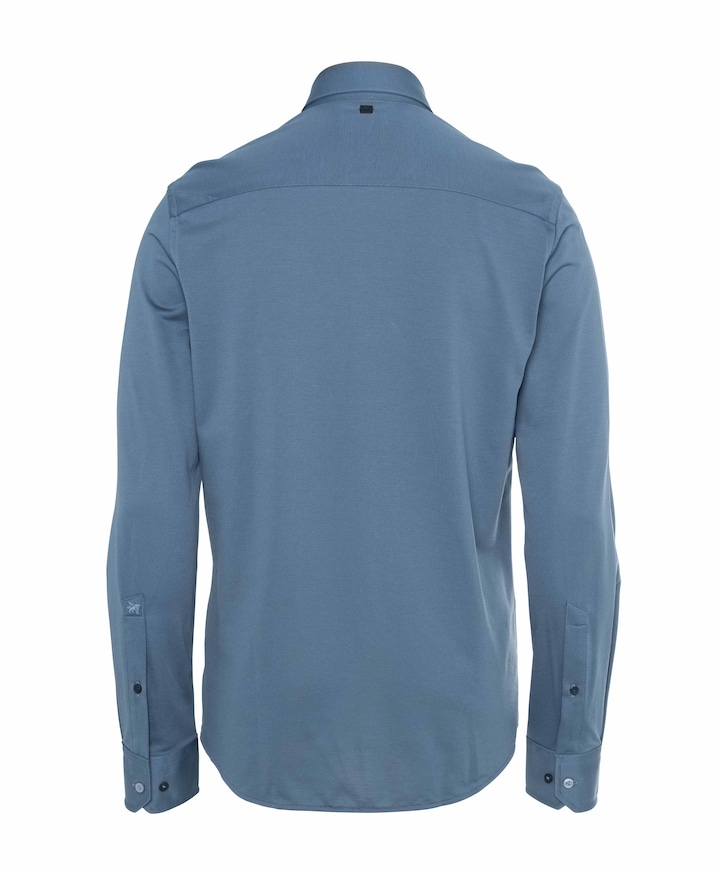 Heren overhemd lange mouw blauw