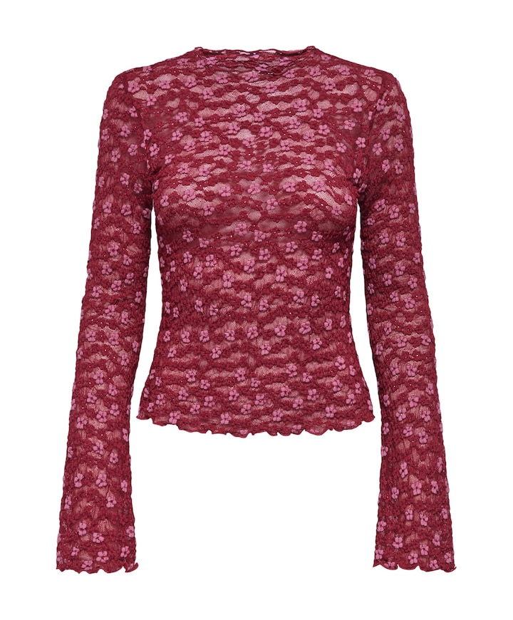 Dames longsleeve rood