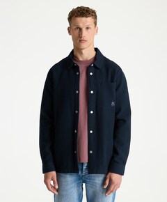 Heren overhemd lange mouw blauw