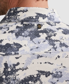 Heren overhemd korte mouw blauw