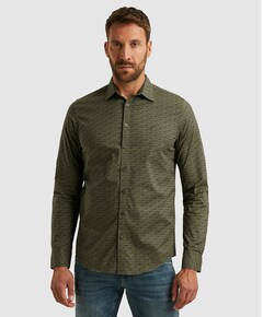 Heren overhemd lange mouw groen