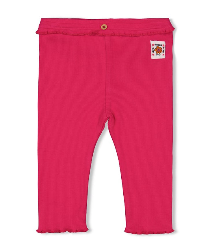 Legging rib meisjes broek roze