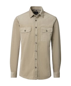 Heren overhemd lange mouw beige