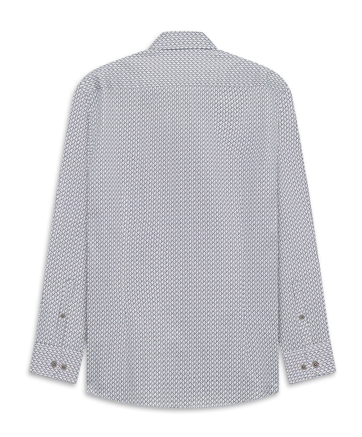 Heren overhemd lange mouw beige