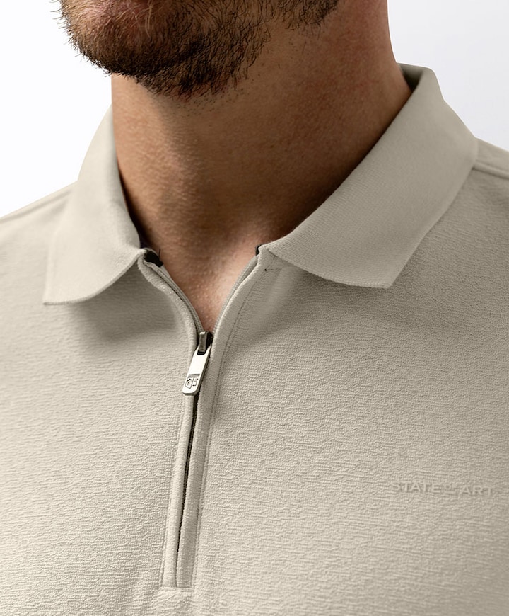 Heren polo beige