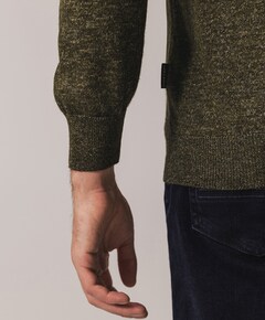 Heren trui met rits bruin