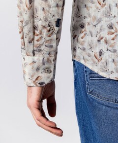 Heren overhemd lange mouw blauw