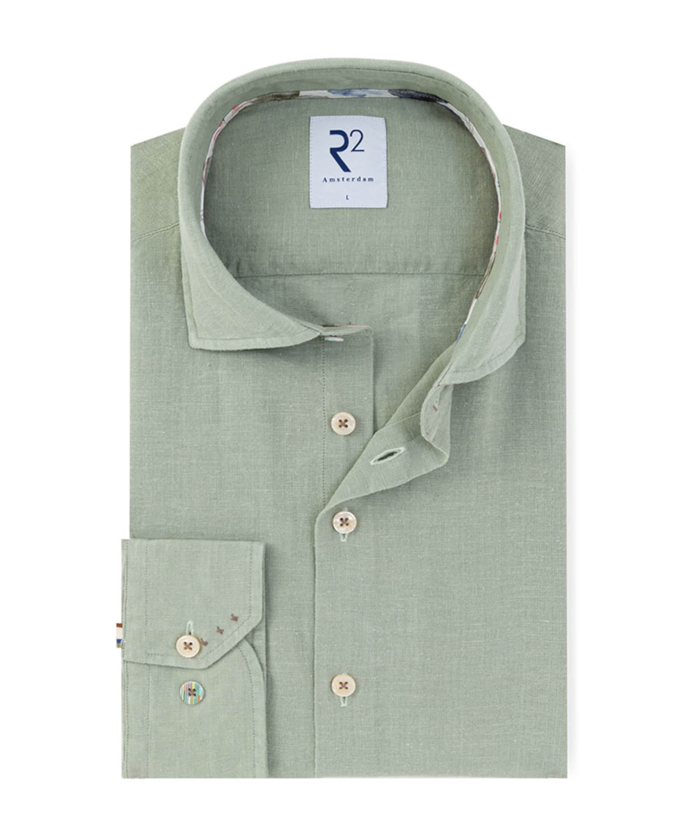 Heren overhemd extra lange mouw groen