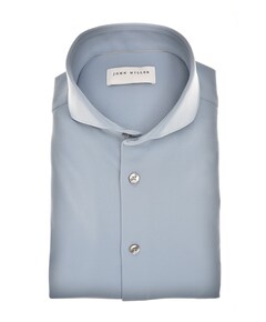 Heren overhemd lange mouw blauw