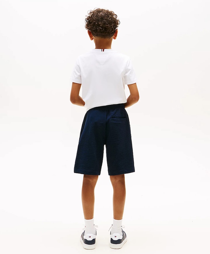 JERSEY SEERSUCKER SWEATSHORT jongens korte broek blauw