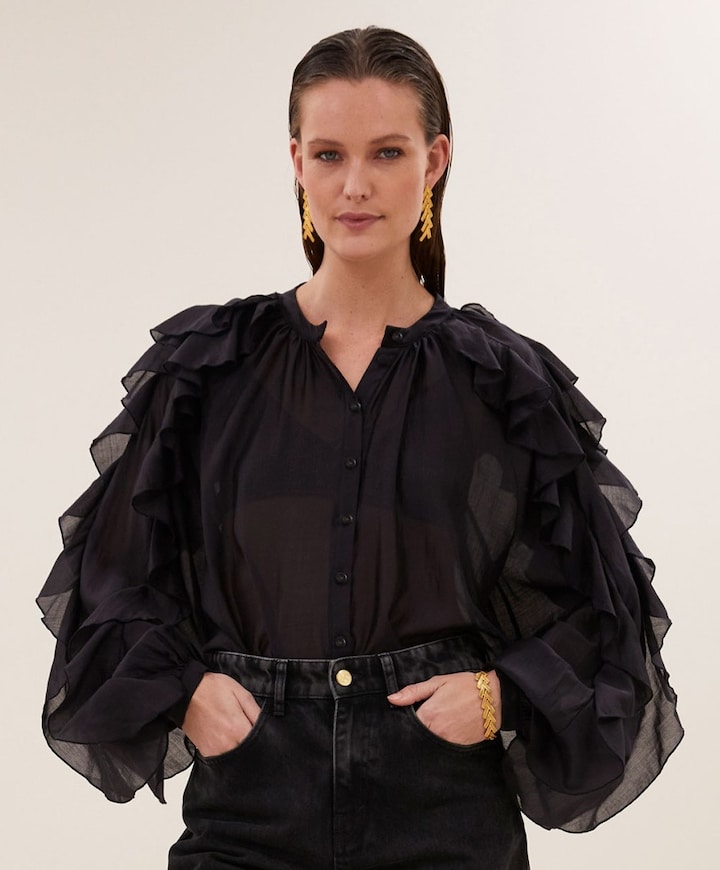 Dames blouse zwart