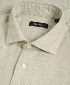 Heren overhemd lange mouw beige