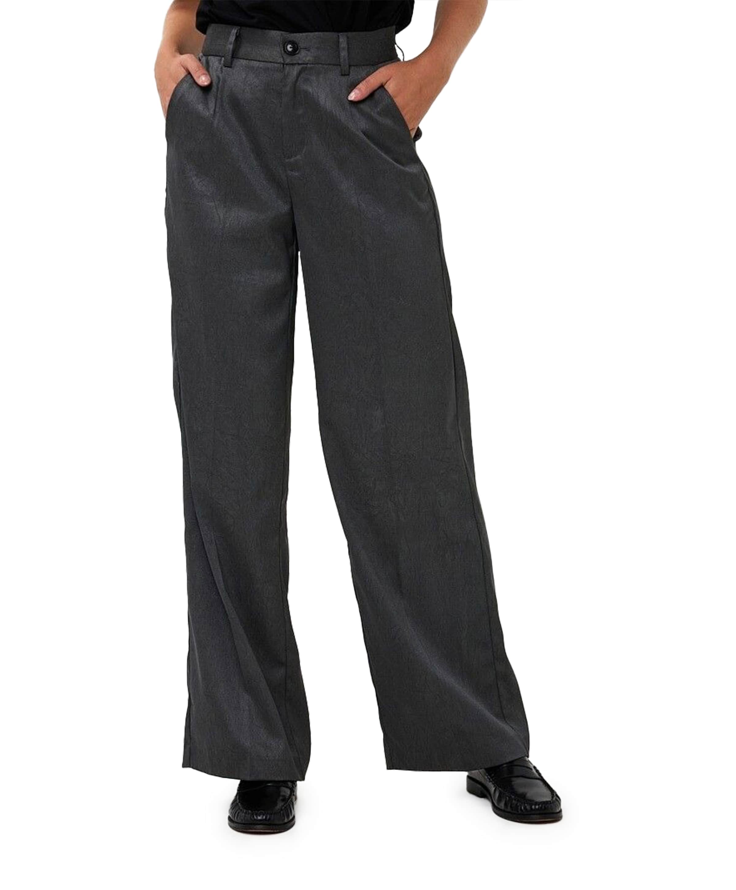 Shimmer crinkle broek grijs