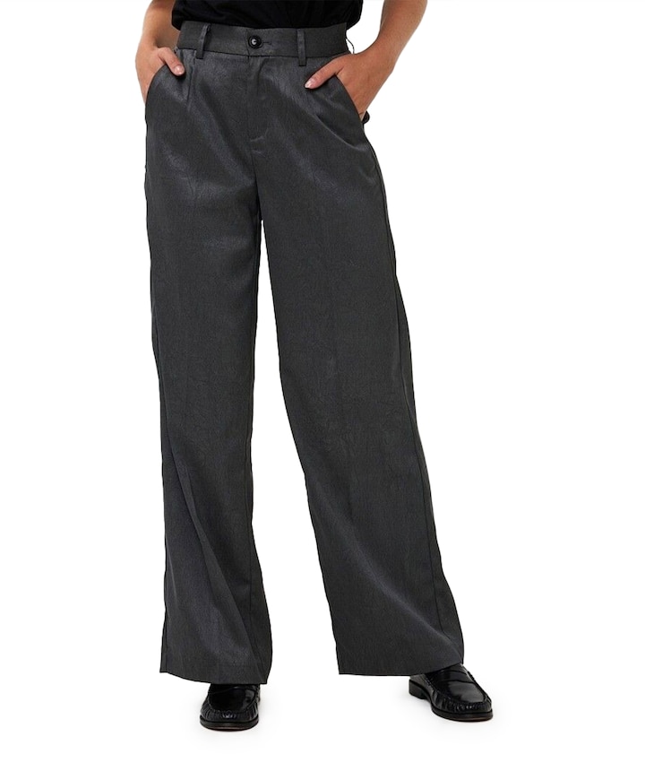 Shimmer crinkle broek grijs