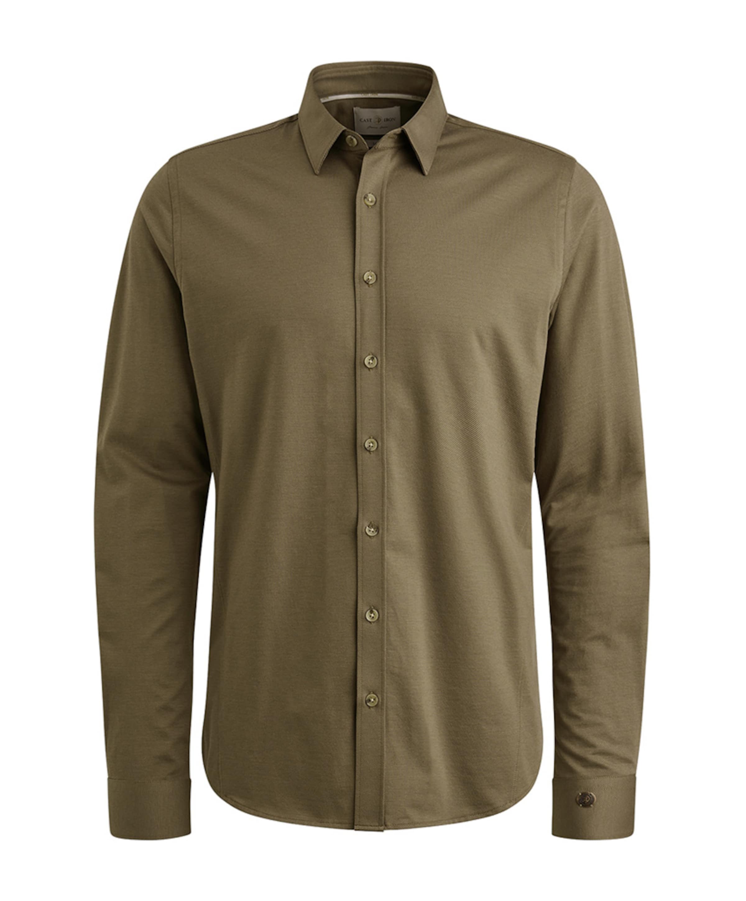 Heren overhemd lange mouw beige