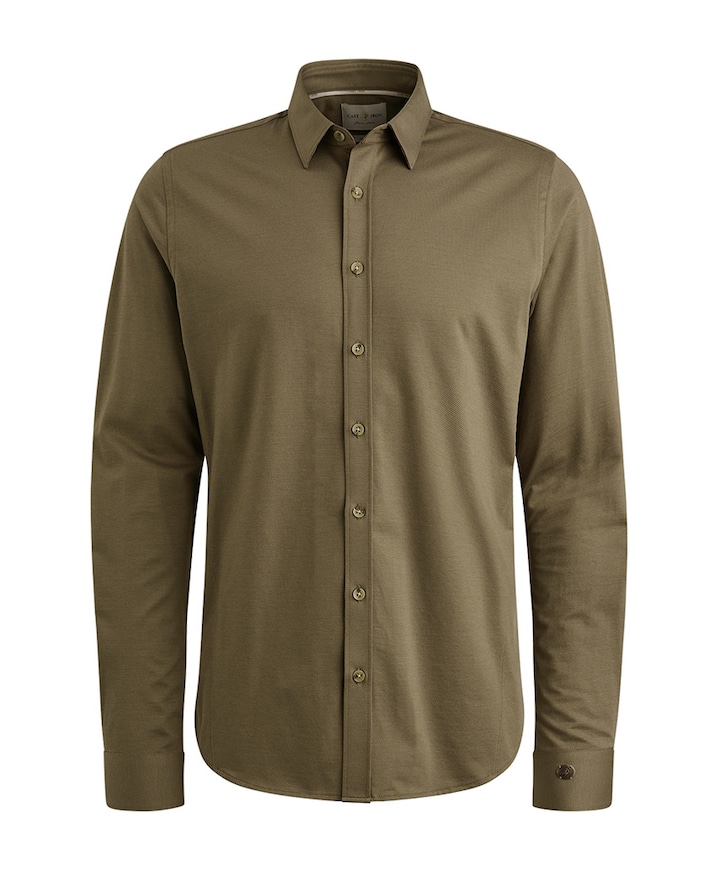 Heren overhemd lange mouw beige