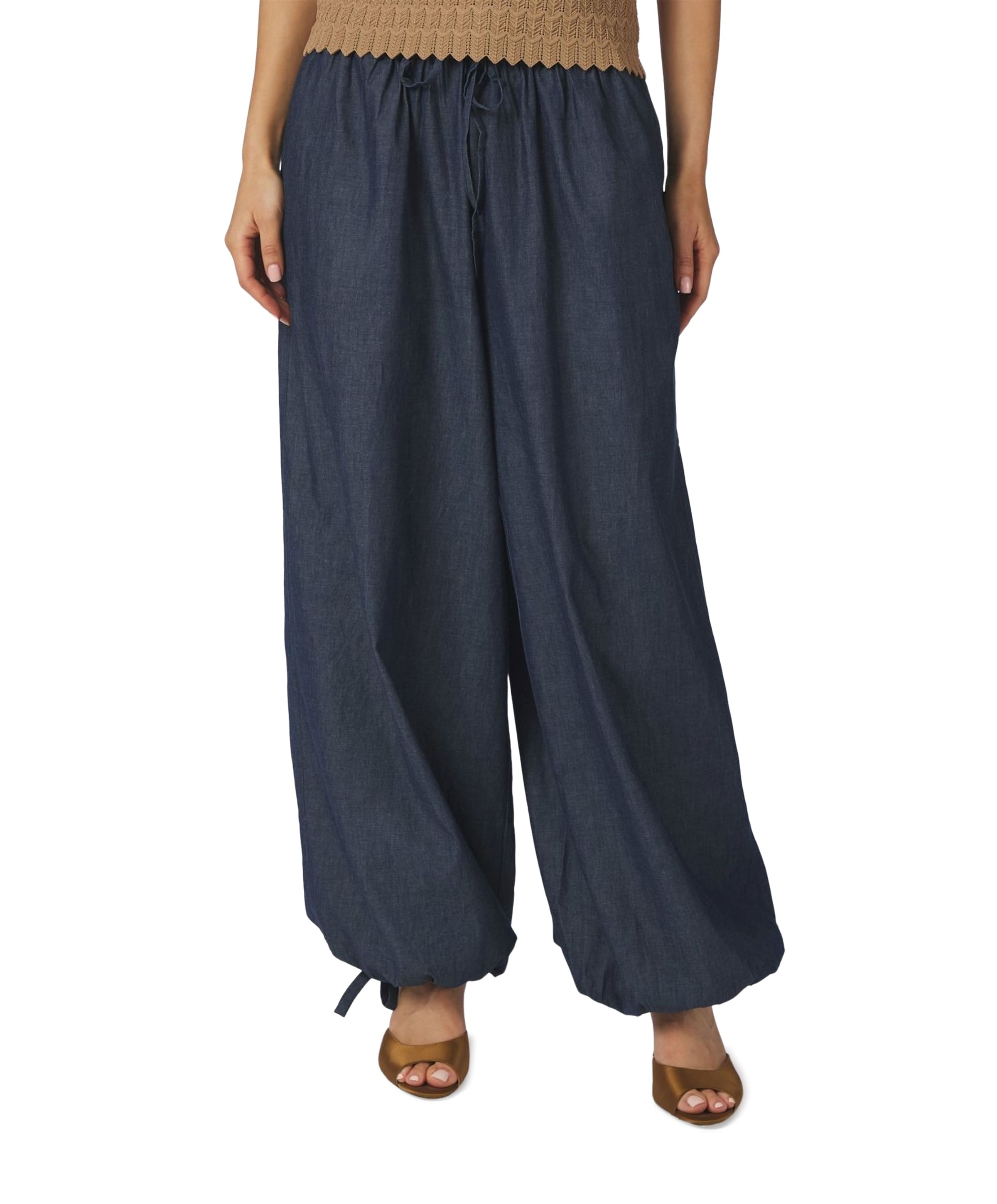 Roxane Balloon Denim Pants dames broek blauw