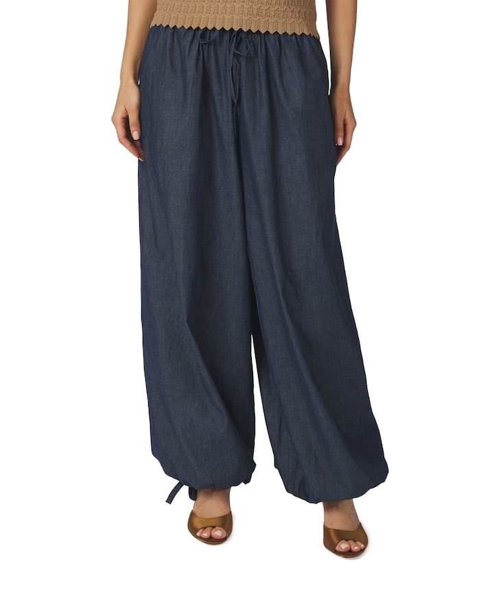 Roxane Balloon Denim Pants dames broek blauw