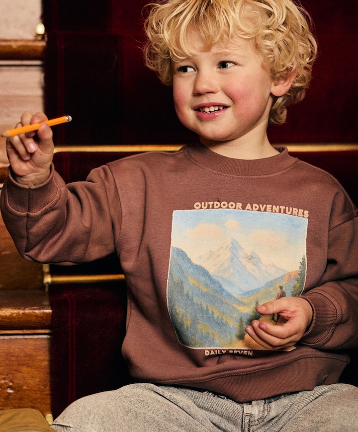 Jongens sweater bruin