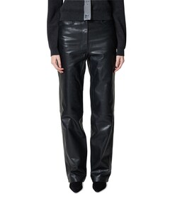 Straight Leather Pants dames broek zwart