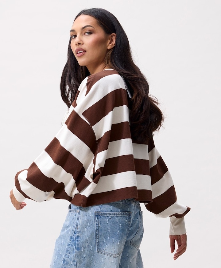 Dames longsleeve bruin
