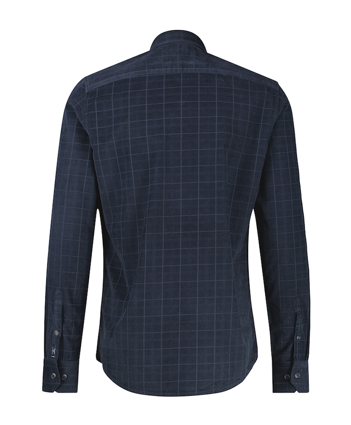 Heren overhemd lange mouw blauw