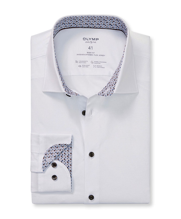 Heren overhemd lange mouw wit