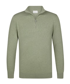 Heren trui met rits groen
