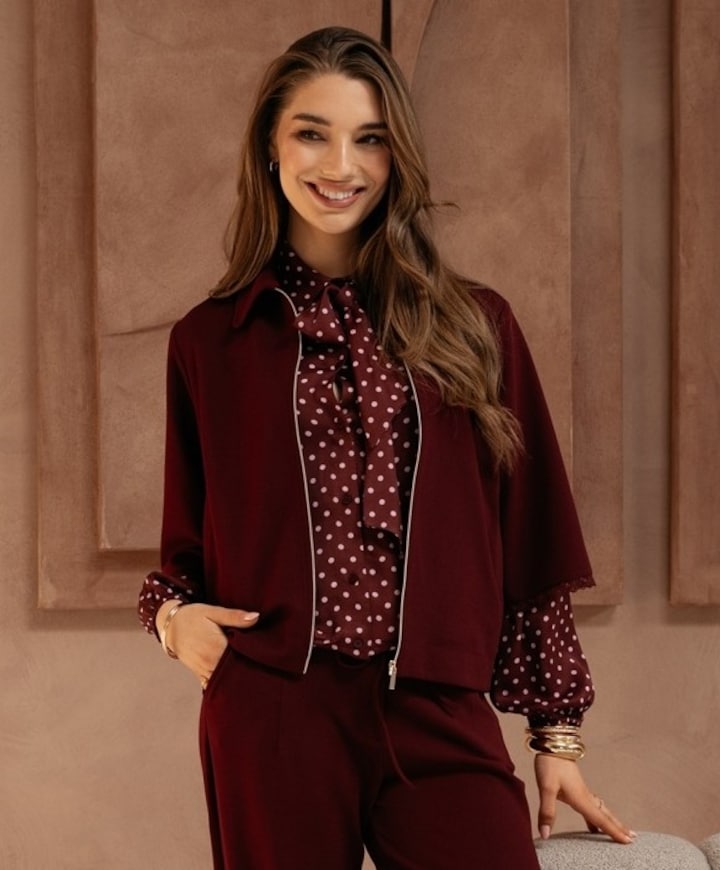 Dames jas bordeaux