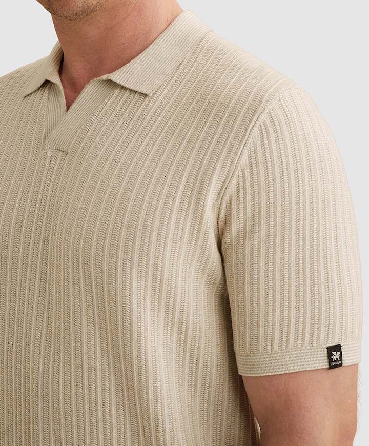 Heren polo beige