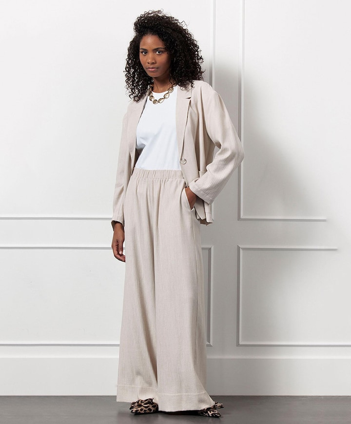 Grace linen look broek ecru