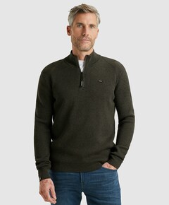 Heren trui met rits groen